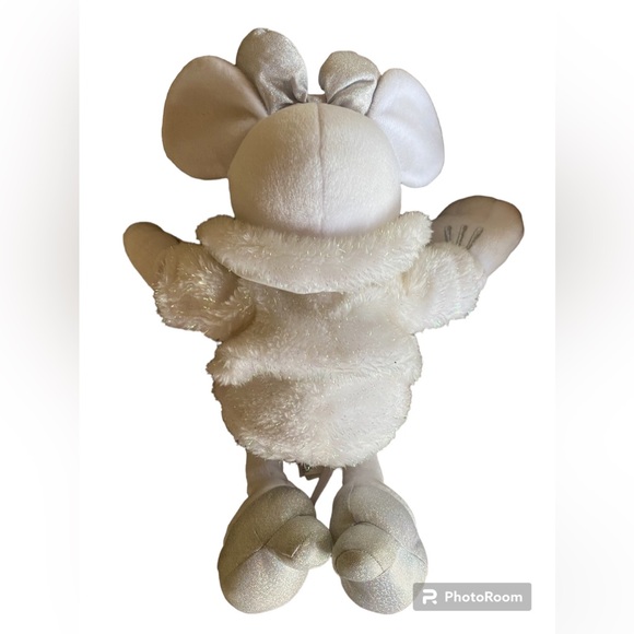 Disney Store 2010 Christmas Minnie Mouse White & Silver Plush *Retired* - Picture 3 of 3